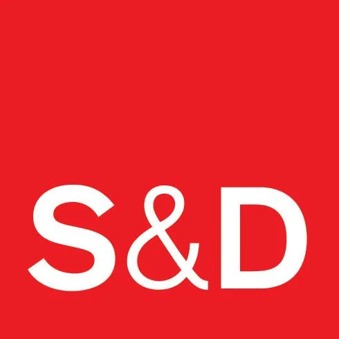 Logo Grupy Socjalistów i Demokratów (S&D): białe litery „S&D” na czerwonym tle.