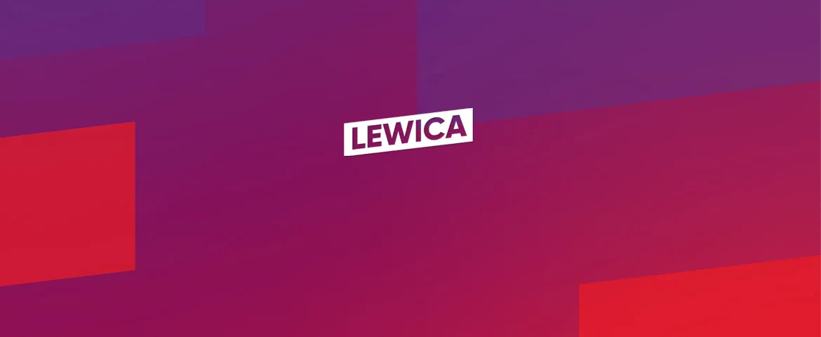 Logo Lewica na fioletowo-czerwonym tle jako ilustracja apelu o nawiązanie dialogu bez wstępnych warunków.